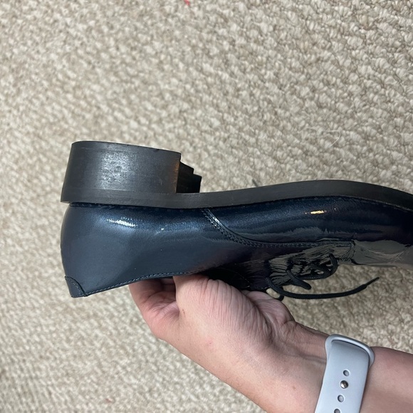 l’intervalle oxfords lace up blue black silver studded size 40 pointed toe - Picture 12 of 13